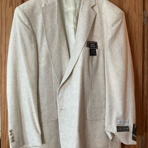 David Taylor Men's Light Tan Linen Blazer